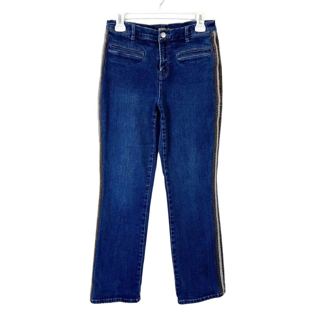 J Mclaughlin‎ High Rise Jeans Womens Size 6 Demi Boot Side Stripe